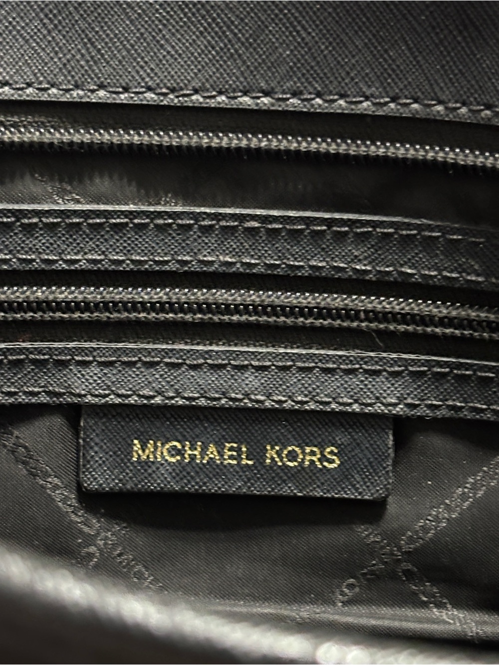 Michael Kors Black Toiletry Dopp with Gold Logo - Picture 2 of 4